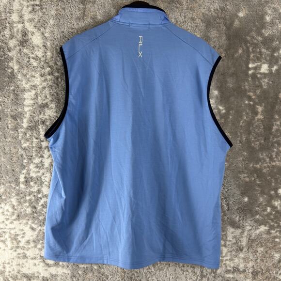RLX Ralph Lauren Sz XXL Wool Blend Outdoor Full Zip Jacket Vest Blue Sleeveless - Picture 6 of 12